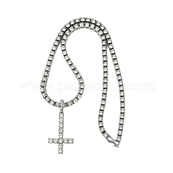 Ожерелья из сплава с подвеской в виде перевернутого креста NJEW-P333-01P
