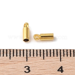 真鍮製コードエンドパーツ  ゴールドカラー  6x2mm  穴：0.8mm  内径：1.5mm&nbsp;KK-F768-04G