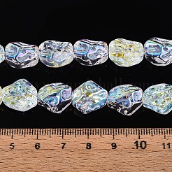 Прозрачность гальванизированные стеклянные бусины нити&nbsp;GLAA-T023-41A-01