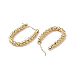 Серьги-полукольца из нержавеющей стали 201 в форме овала для женщин EJEW-G385-43G