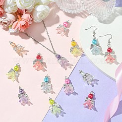 80 個 8 色のアクリル合金ペンダント  天使  ミックスカラー  30mm  10個/カラー&nbsp;PALLOY-CJ00054