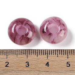 ツートン樹脂ヨーロピアンビーズ  大穴ビーズ  ロンデル  パープル  13.5x8mm  穴：5mm&nbsp;RESI-F055-09J