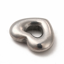 変色しない304ステンレススチールペンダント  ハートチャーム  ステンレス鋼色  15.5x13x4mm  穴：5x4mm&nbsp;STAS-P322-18B-P