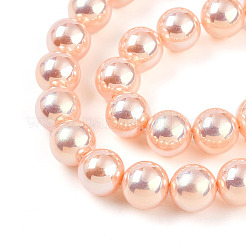 Brins de perles de verre nacrées plaquées UV&nbsp;GLAA-F128-01B-T7