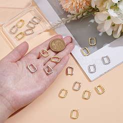 10 пара двухцветных латунных серег-колец&nbsp;EJEW-UN0003-09