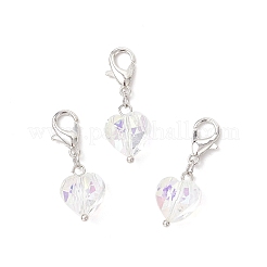 Стеклянные подвесные украшения в форме сердца&nbsp;HJEW-JM03770-01