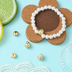 5 шт. 5 стиля латунные эмалевые бусины для подставки для пончиков и тортов KK-CJ0002-83