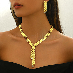 Элегантные железные геометрические подвески браслеты серьги и ожерелья комплект для женской вечеринки&nbsp;BU2705