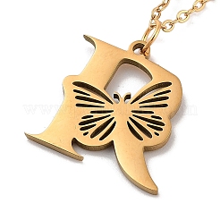 Ожерелья из нержавеющей стали 201 с вакуумным покрытием pvd NJEW-R267-01R-G