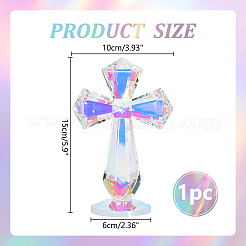 Glaskreuz-Displaydekoration&nbsp;DJEW-WH0063-65B