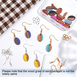 DIY-Sets zur Herstellung baumelnder Ohrringe aus Walnussholz&nbsp;DIY-OC0006-82