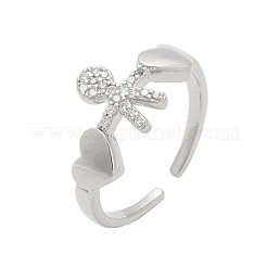 Регулируемые манжеты-кольца из латуни с микропаве из кубического циркония для женщин RJEW-C129-11P