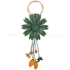 Porte-clés en cuir et alliage&nbsp;HJEW-WH20022-04B-02
