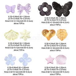 450 шт. 6-х цветные прозрачные и непрозрачные акриловые бусины&nbsp;TACR-FS0001-67