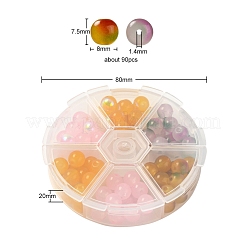 90шт 6 стильные окрашенные стеклянные бусины&nbsp;GGLA-YW0001-10