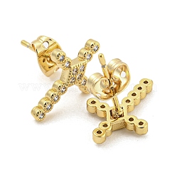 Ottone micro spianare zirconi orecchini&nbsp;EJEW-P261-25D-G
