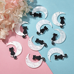 20шт 2 стиля непрозрачные акриловые подвески&nbsp;OACR-CJ0001-21