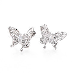 Латунные серьги-манжеты из прозрачного кубического циркония KK-T074-38P