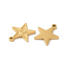 手作業で研磨された304ステンレススチールチャーム  星のチャーム  18KGP本金メッキ  11x10x1mm  穴：1mm&nbsp;STAS-P335-07G