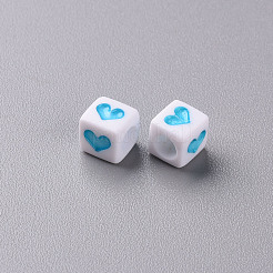 Белые непрозрачные акриловые бусины MACR-T038-12A