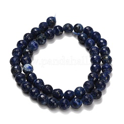 Нитки бусины из натурального ляписа-лазури&nbsp;G-F820-Z01-8mm