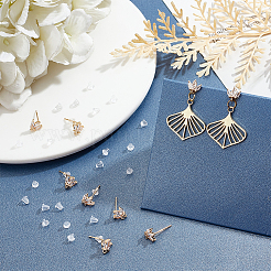 12 шт. латунь микро проложить прозрачные серьги-гвоздики с кубическим цирконием KK-DC0001-28