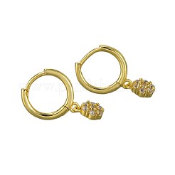 Boucles d'oreilles créoles en laiton et zircon cubique transparent pour la Saint-Valentin&nbsp;WG82BE5-01