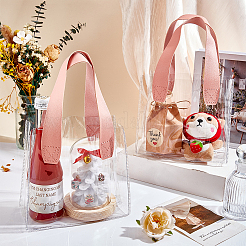 Bolsas de regalo de plástico transparente con asa&nbsp;ABAG-WH0044-96
