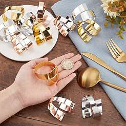 12 шт. 3-х цветные железные кольца для салфеток AJEW-AR0001-36