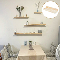 Прямоугольная настенная полка из цельного дерева AJEW-WH0472-11A