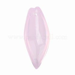 クリアガラスペンダント  花弁  プラム  21.5x8x5mm  穴：1mm&nbsp;GLAA-B004-01B