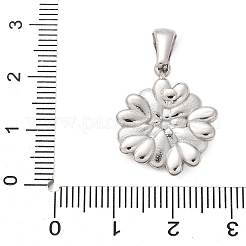 304ステンレスペンダント  花のチャーム  変色防止  ステンレス鋼色  20.5x17.5x4mm  穴：2.5x7mm&nbsp;STAS-Q349-01G-P