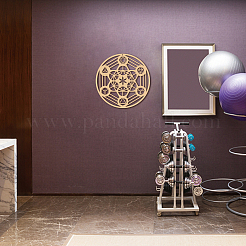 Escultura de pared de madera cortada con láser con tema de chakra&nbsp;WOOD-WH0113-039