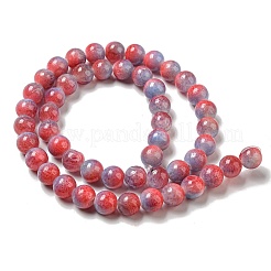 Gefärbt natürlichen weißen Jade Perlen Stränge&nbsp;G-F764-02D
