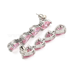 Серьги-гвоздики из латуни с цирконием платинового цвета для женщин EJEW-H310-01P-03