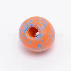 Perles de bois naturel imprimées&nbsp;WOOD-TAC0007-60D