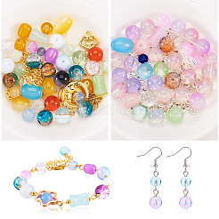 2 Sets 2 Stile DIY Bunte Malerei Perlen & Legierung Anhänger & Link & Perlenkappen Schmuck Zubehörse Kits&nbsp;DIY-TA0011-61