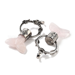 Большие подвески из натурального розового кварца с хвостом кита G-Q163-03AS-05