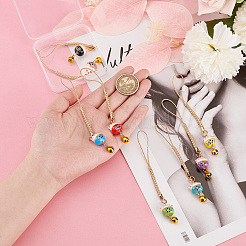 1 набор эмалевых латунных колокольчиков в японском стиле для украшения телефона с ремешком KEYC-PH0001-89