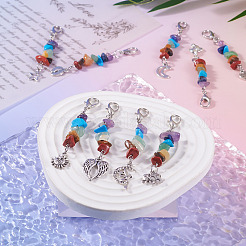Подвески с подвесками из драгоценных камней чакра HJEW-TAC0029