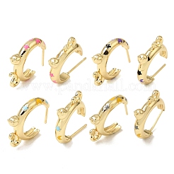 Boucles d'oreille en laiton émaillé&nbsp;KK-CBA8324-23G