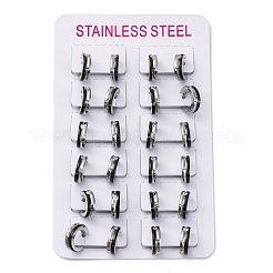 Серьги из нержавеющей стали 304 с кубическим цирконием и эмалью EJEW-M001-19P