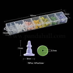 70 шт. 7 цвета силиконовые гайки для ушей SIL-YW0001-03