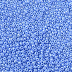 12/0 チェコ不透明ガラスシードビーズ  光沢のある  ラウンド  ライトブルー  2x1mm  穴：0.7mm  約500 G /袋&nbsp;SEED-N004-003C-27