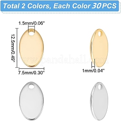 60 шт. 2-х цветные подвески из нержавеющей стали 304 STAS-UN0039-15
