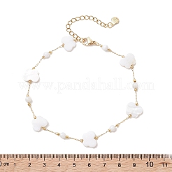 Sommerstrand natürliche weiße Muschelgliederkette Fußkettchen&nbsp;AJEW-AN00771-03