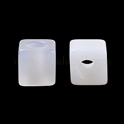 レジンヨーロピアンビーズ  大穴キューブビーズ  ホワイト  10x10x10mm  穴：4.4mm&nbsp;RESI-Z030-02