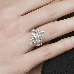 925 открытое кольцо из стерлингового серебра с микропаве из кубических цирконий для женщин IW9494-1