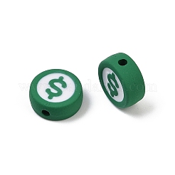 塗装合金ビーズをスプレー  フラットラウンド  鉛フリー＆ニッケルフリー＆カドミウムフリー  グリーン  10x4.5mm  穴：1.6mm&nbsp;PALLOY-S038-09A