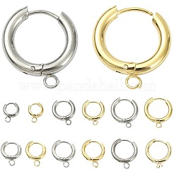 16 Stück 201 Edelstahl Huggie Creolen-Beschläge&nbsp;STAS-FS0002-27A